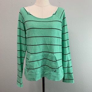 [Volcom] Stripped Scoop Neck Sweatshirt Sz L